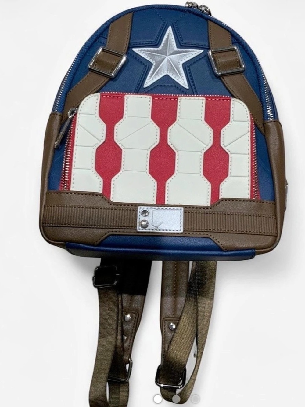 Marvel Captain America Color Block Backpack in Blue & Brown